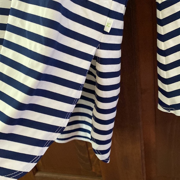 Dudley Stephens india bell sleeve nautical white and navy stripe tunic medium - Picture 5 of 5